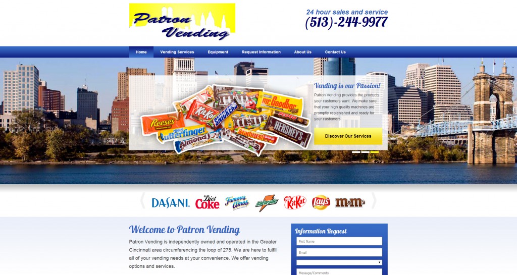 Patron Vending Home page