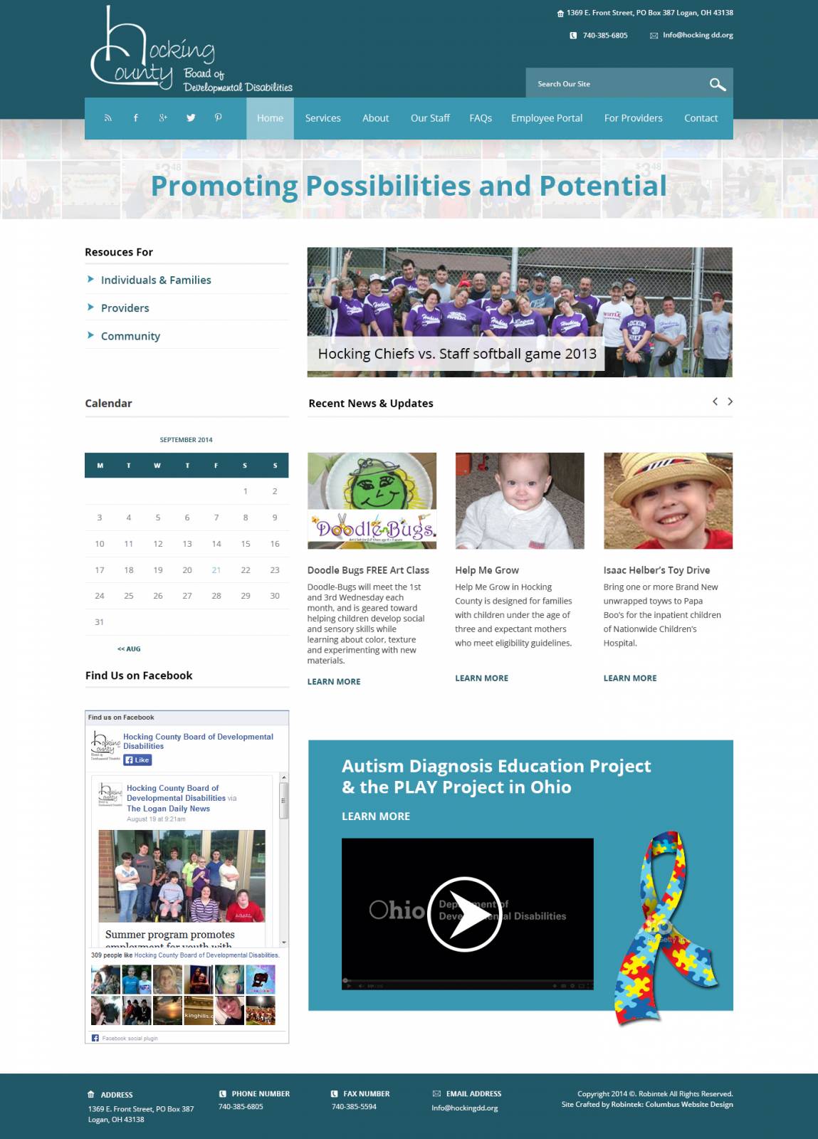 Website Launch Hocking County Board of Developmental Disabilities
