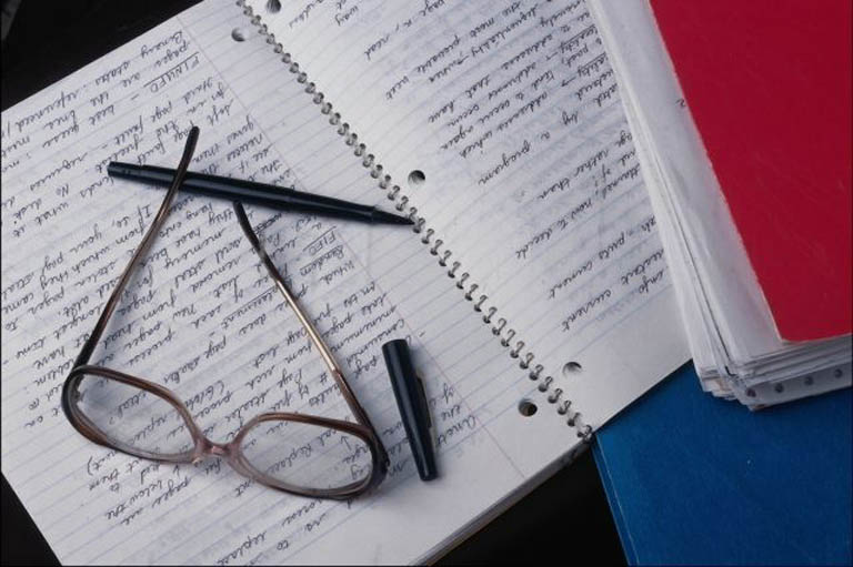 Notebook and glasses view