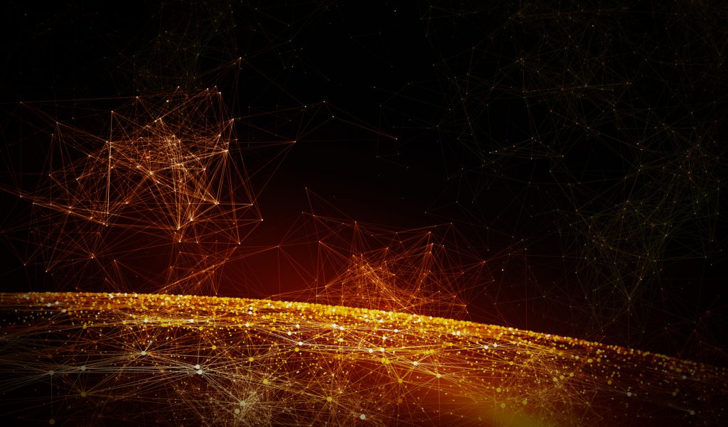 Global International Connectivity Background/Connection lines Around Earth Globe, Futuristic Technology Theme Background with Light Effect
