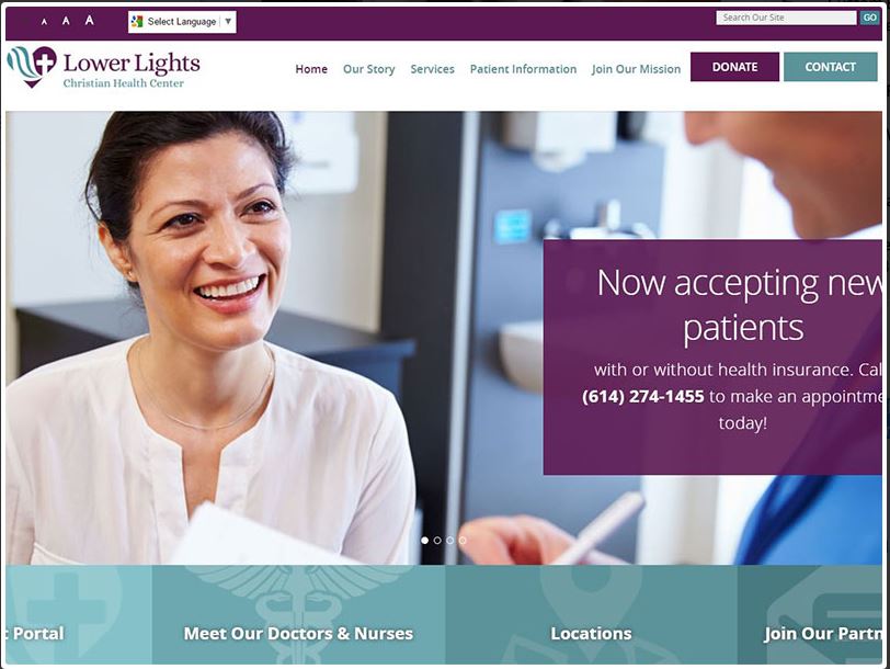 Lower Lights Christian Health Center website design and launch