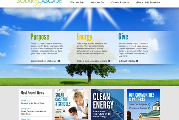 Solar Cascade - Not-for-Profit Organization Website