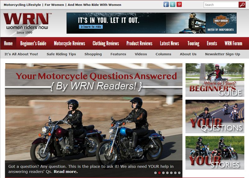 Women Riders Now - Online Magazine Website