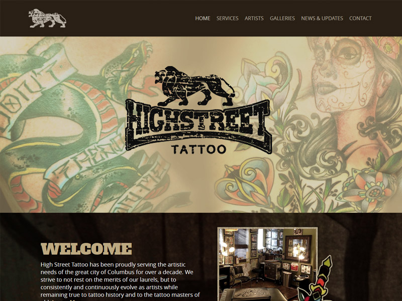 High Street Tattoo - Tattoo Business Website
