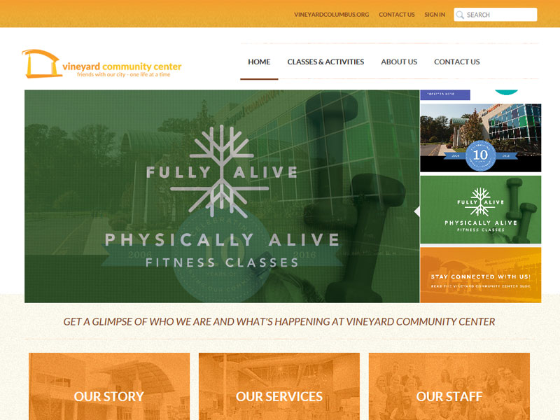 Vineyard Community Center - Online Registration Website Design