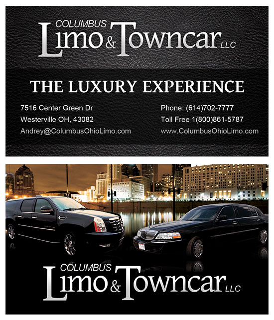 Columbus Limo and Towncar LLC Business Card Design Robintek Columbus