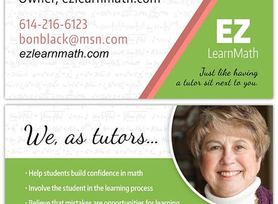 EZ Learn Math Business Card Design
