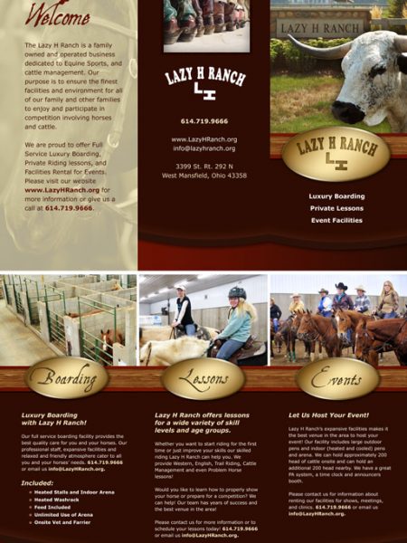 Lazy H Ranch Brochure Design