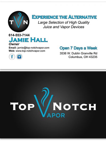 Top Notch Vapor Business Card Design