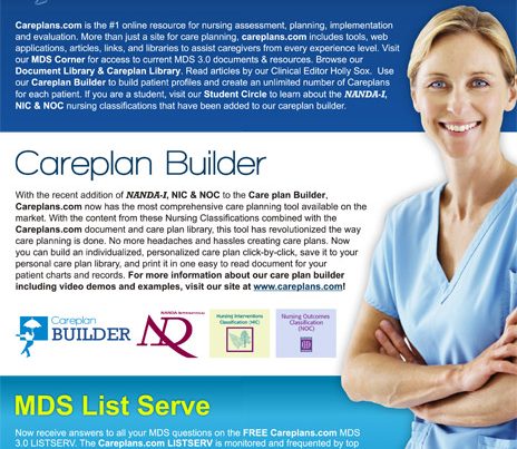 Careplans.com Handout Flyer