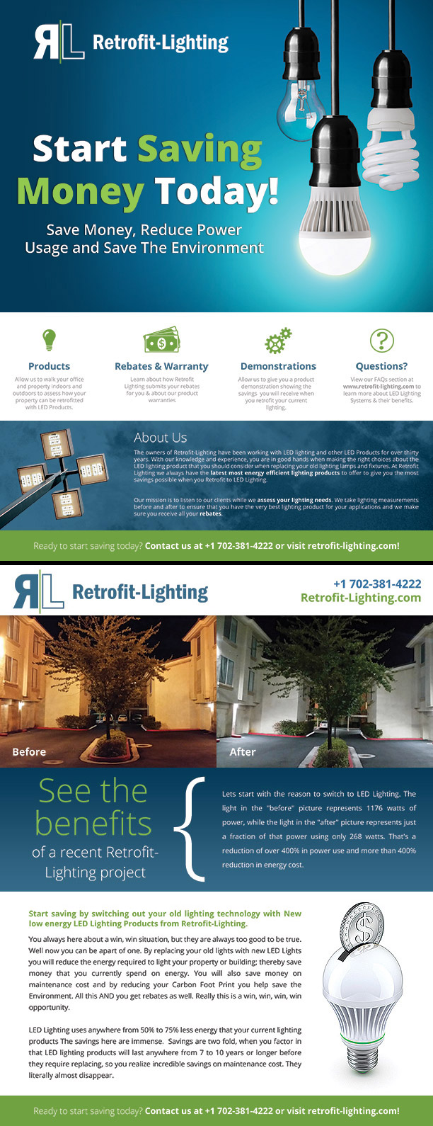 Retrofit Lighting Flyer Design Robintek Columbus site Design