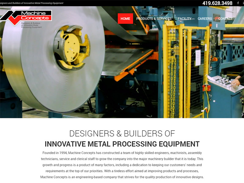 Machine Concepts Robintek Columbus site Design, Graphic Design