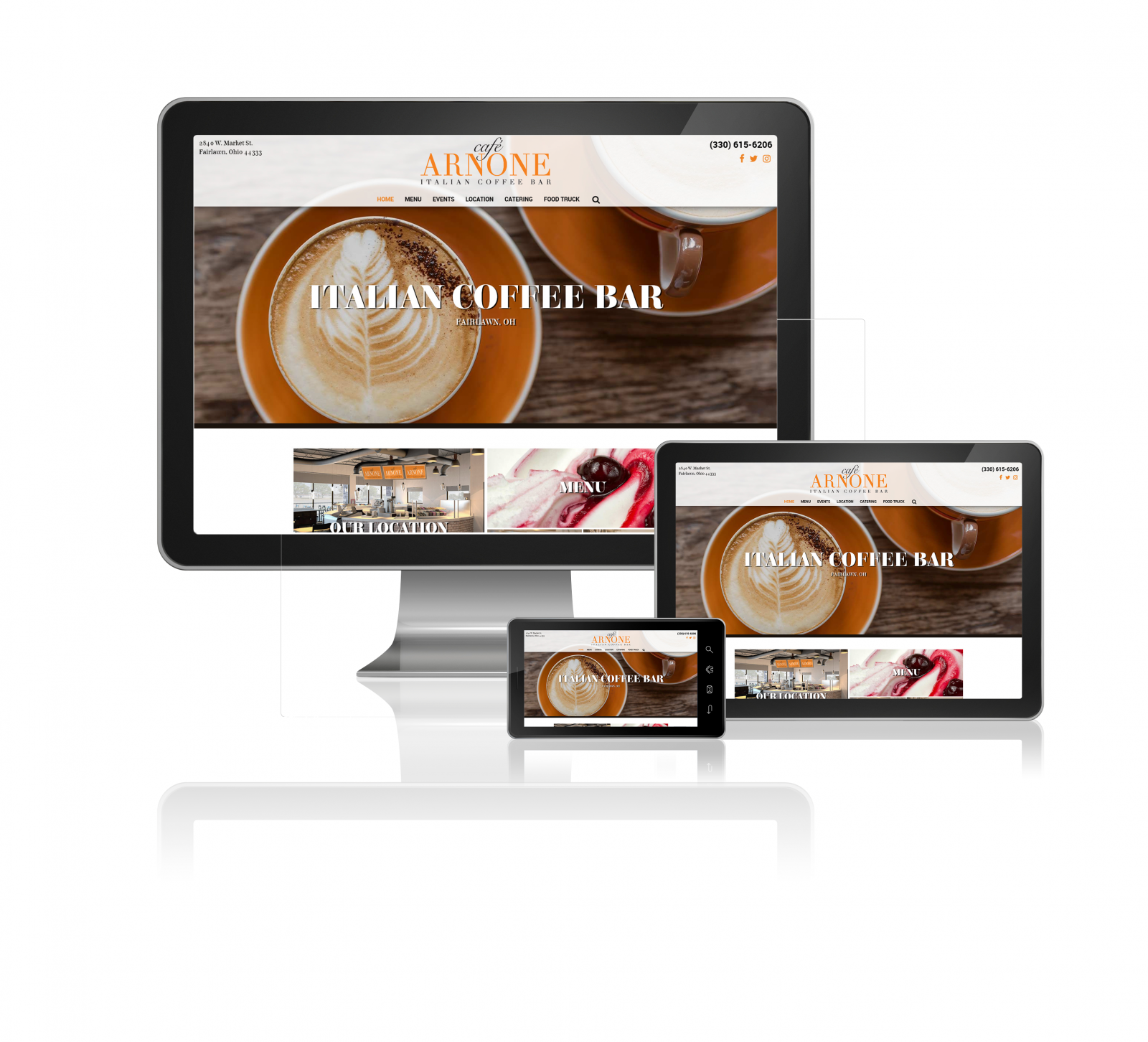 Cafe Arnone Site Responsiveness Custom Website Design
