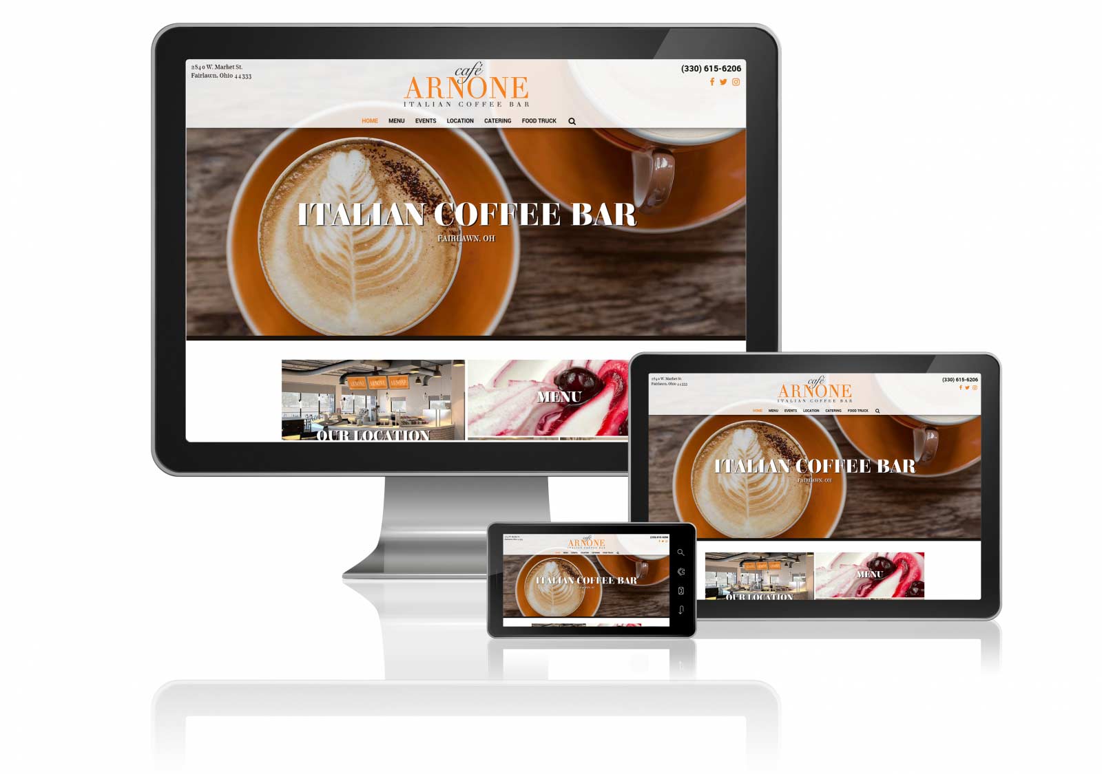 cafe arnone akron columbus custom website design