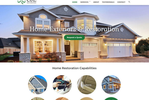 CJE Restoration Home Care Website Design