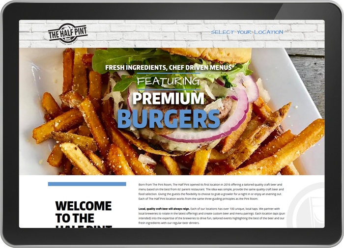 The Pint Room The Half Pint Case Study Wordpress Website