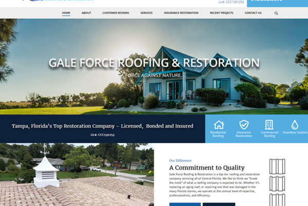 word press, roofing, gale,force design