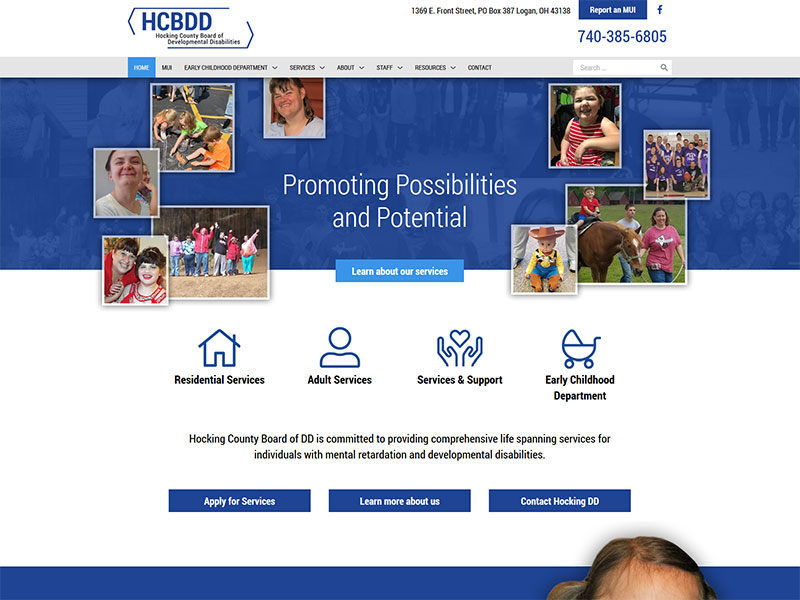 wordpress redesign and build for hocking county board of developmental disabilities