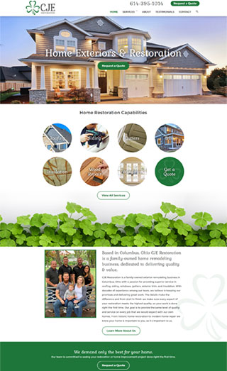 CJE Home Restoration Website Design