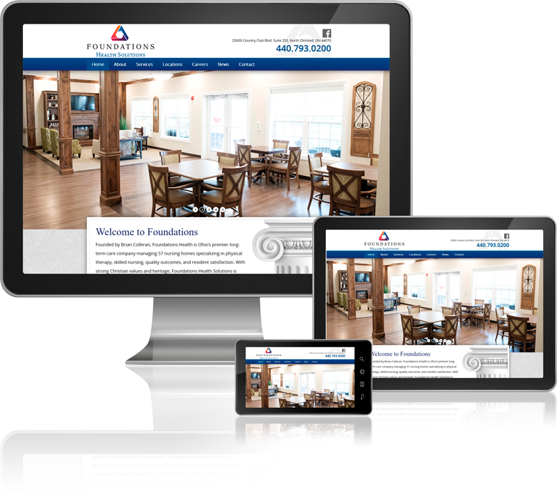 Foundations Website on Mobile and Tablet Screens