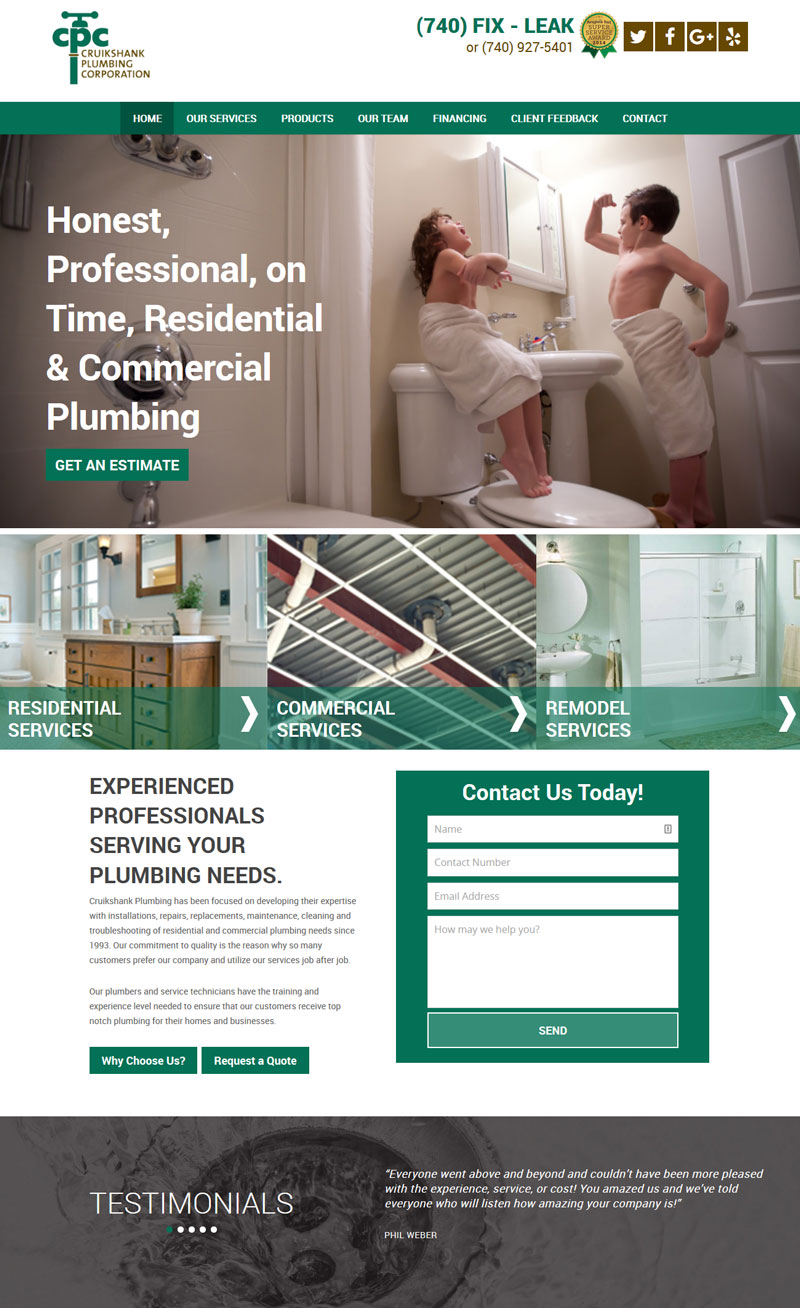 Cruikshank Plumbing Website