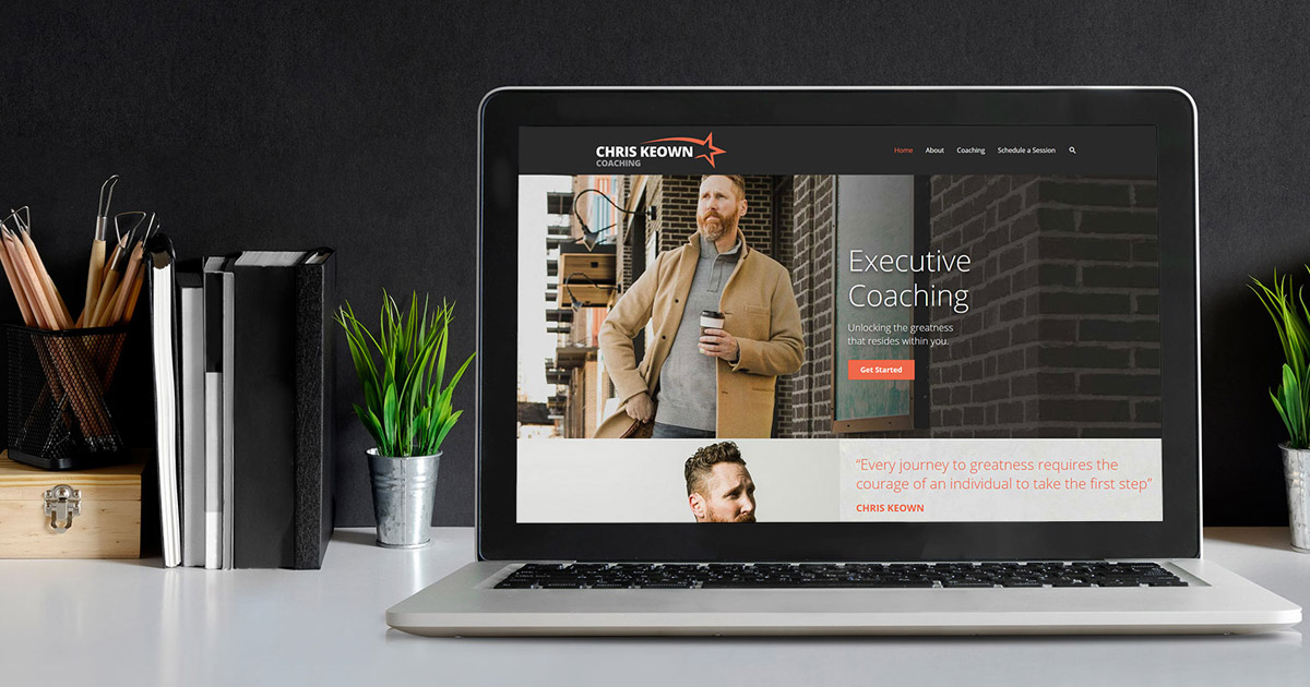 Website Design for Chris Keown shown on laptop