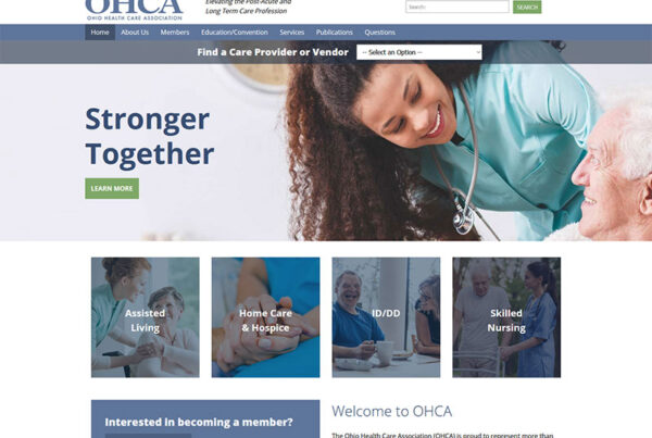 Columbus, ohio health care association, website redesign