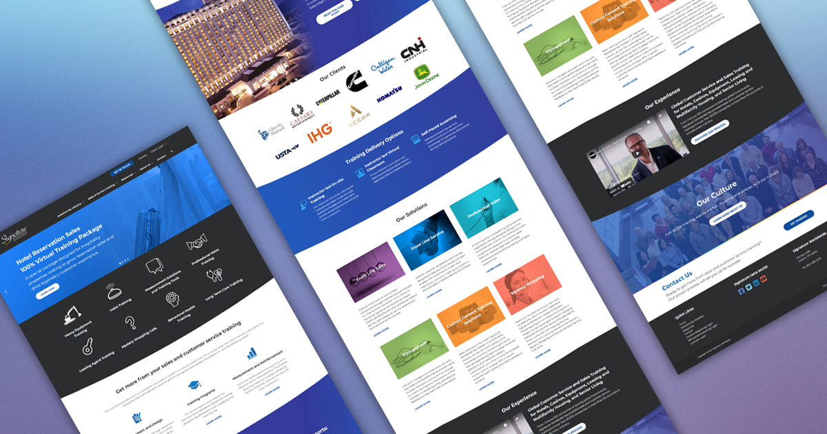 Signature Worldwide website rebuild by robintek homepage design