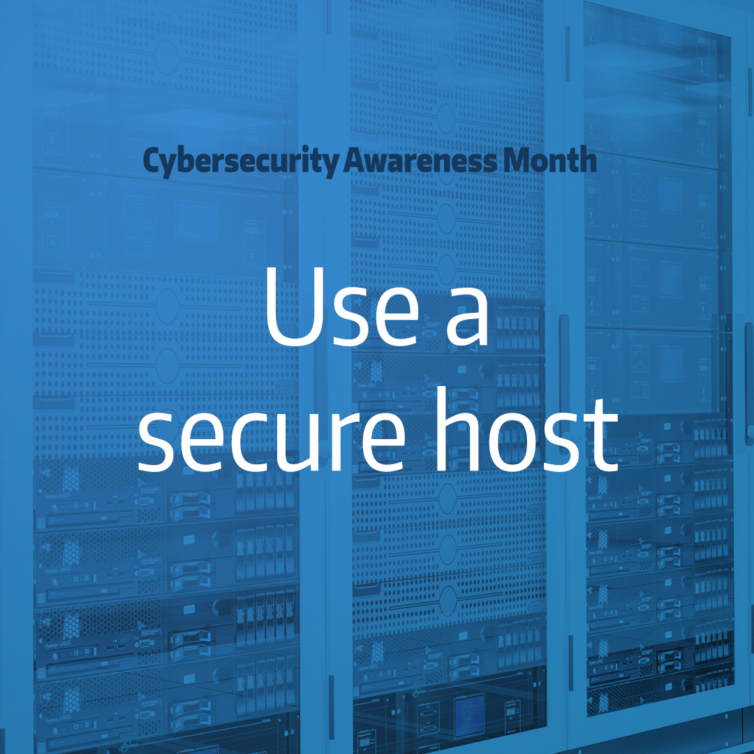 several web servers with text overlay "use a secure host"