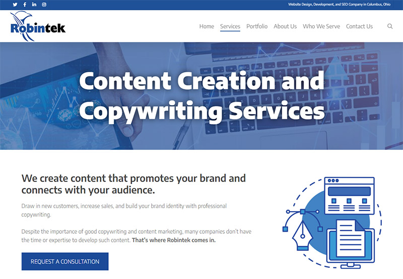 Robintek Content Creation and Copywriting Services