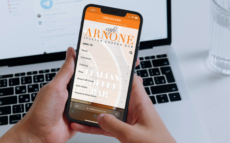 Cafe Arnone Mobile Responsive Menu
