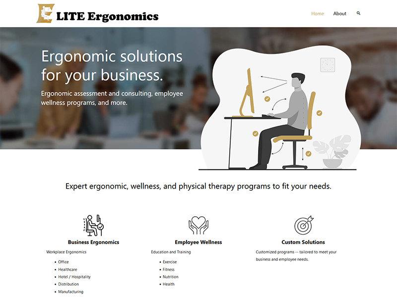 Elite Ergonomics Website Design by Robintek