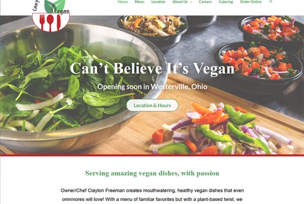 Columbus cant believe it's vegan website design and rebuild