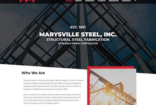 Marysville Steel Website Design Robintek Columbus Ohio