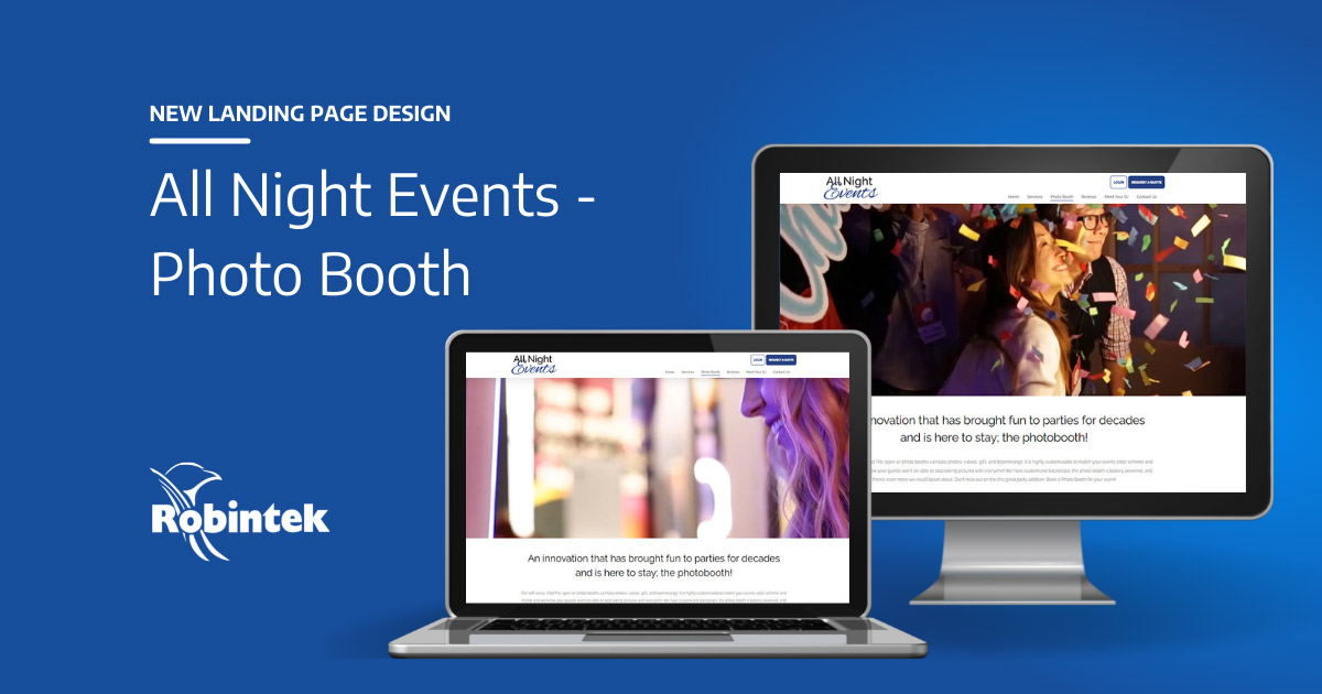 All Night Events Landing Page Design Columbus Ohio Robintek