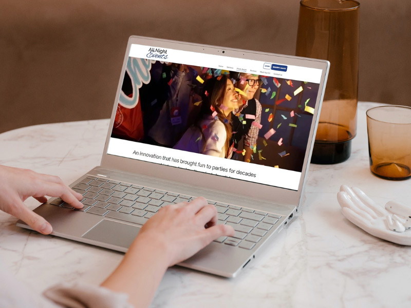 All Night Events Landing Page Design Robintek Columbus OH