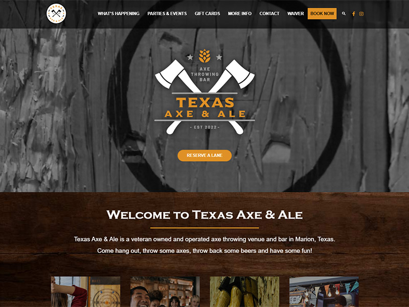 Texas Axe & Ale Website Design Columbus Ohio Robintek