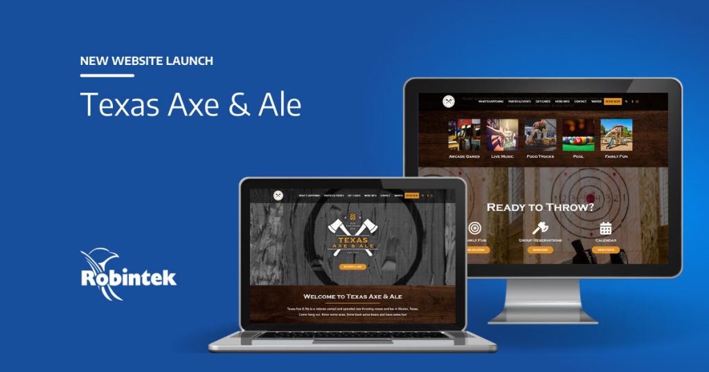 Texas Axe and Ale Website Design Robintek Columbus Ohio