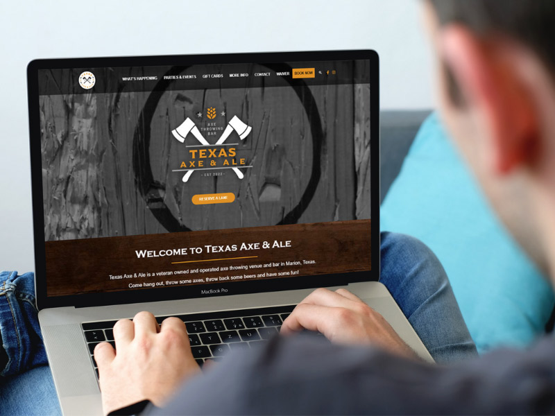 Texas Axe & Ale Website Design by Robintek - Columbus Ohio
